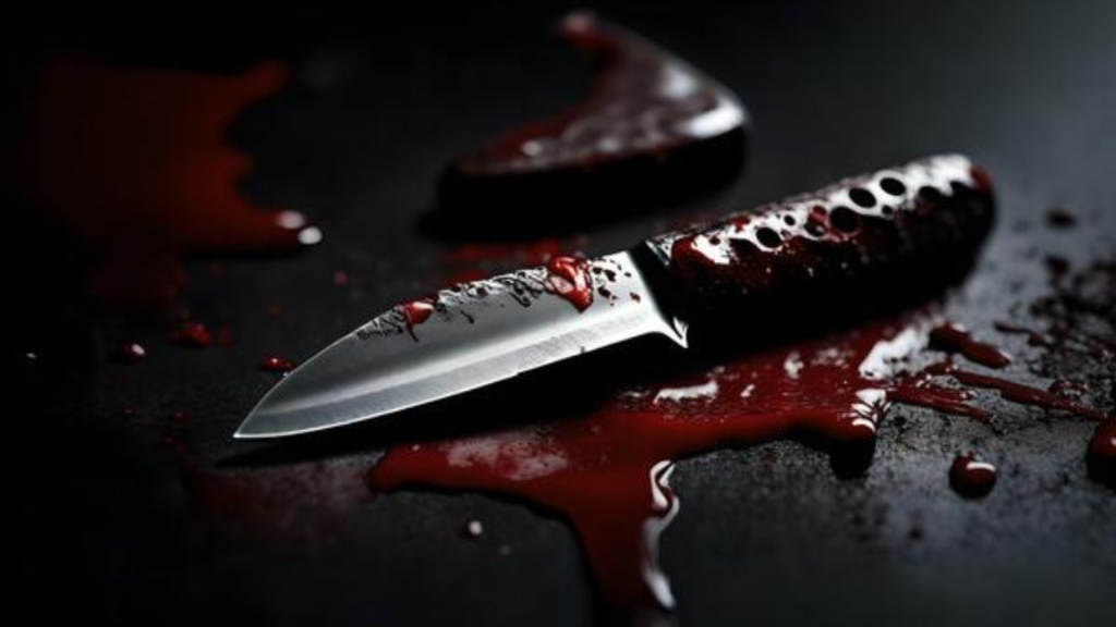 murder in kitchen with knife